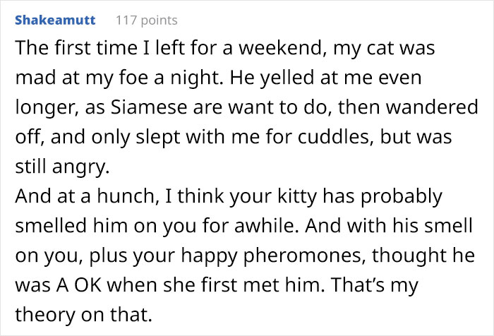 Guy Has To Endure Cat’s Pettiness When He Doesn’t Visit GF For A Month, Netizens Love It Guy Has To Endure Cat’s Pettiness When He Doesn’t Visit GF For A Month, Netizens Love It