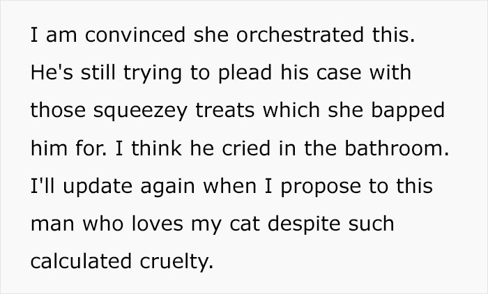 Guy Has To Endure Cat’s Pettiness When He Doesn’t Visit GF For A Month, Netizens Love It Guy Has To Endure Cat’s Pettiness When He Doesn’t Visit GF For A Month, Netizens Love It