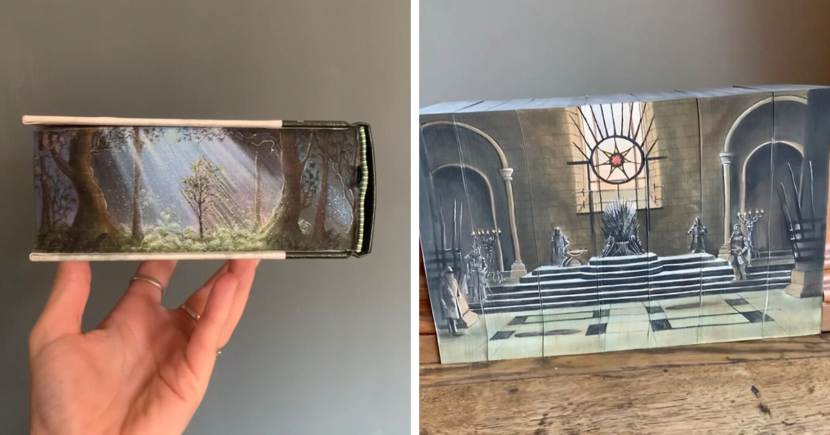 30 Magical Drawings On The Edges Of Popular Books Featuring Famous