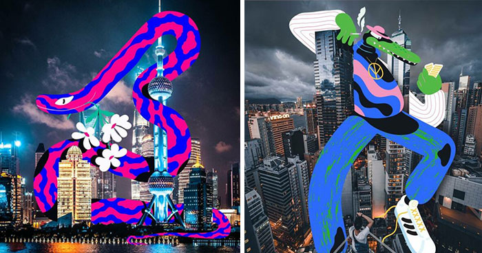 34 Playful Characters Doodled In Streets And Landscapes In The Travel Series By Brolga