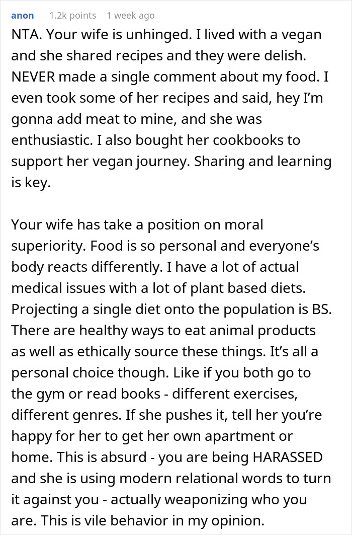 Vegan Woman Pushes Her Husband Out Of The Family Fridge, Is Enraged When He Gets His Own