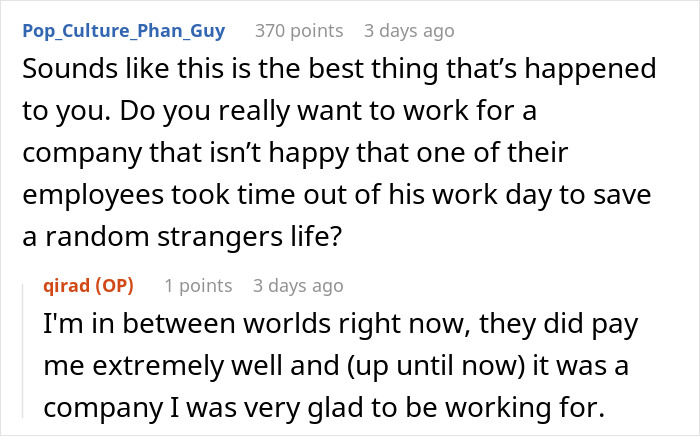 “I Was Fired On The Spot”: Person’s Heroic Move On The Way To Work Cost Them A Job “I Was Fired On The Spot”: Person’s Heroic Move On The Way To Work Cost Them A Job