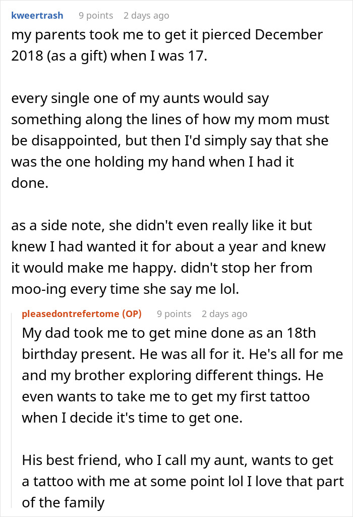Entitled Aunt Disgusted By Teen’s Nose Piercing Demands They Take It Out, They Clap Back Instead