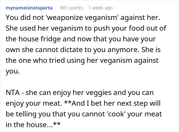 Vegan Woman Pushes Her Husband Out Of The Family Fridge, Is Enraged When He Gets His Own Vegan Woman Pushes Her Husband Out Of The Family Fridge, Is Enraged When He Gets His Own