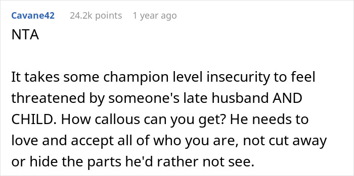 Text exchange about family drama over a tattoo honoring late spouse and son. Text exchange about family drama over a tattoo honoring late spouse and son.
