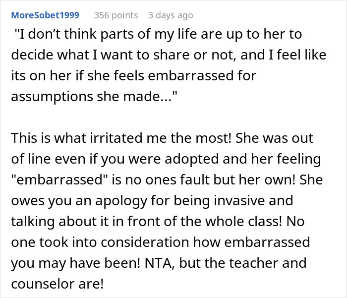 “What Do You Mean I’m Adopted?”: Student Embarrasses Teacher For Making Assumptions “What Do You Mean I’m Adopted?”: Student Embarrasses Teacher For Making Assumptions