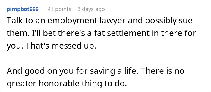 “I Was Fired On The Spot”: Person’s Heroic Move On The Way To Work Cost Them A Job “I Was Fired On The Spot”: Person’s Heroic Move On The Way To Work Cost Them A Job