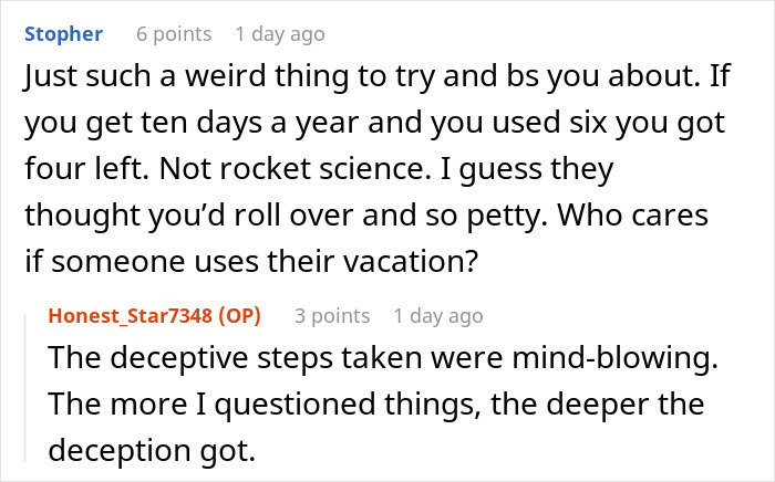 “Four Paid Unused Vacation Days Will Cost You Thousands”: Worker Complies With A Made-Up Rule “Four Paid Unused Vacation Days Will Cost You Thousands”: Worker Complies With A Made-Up Rule