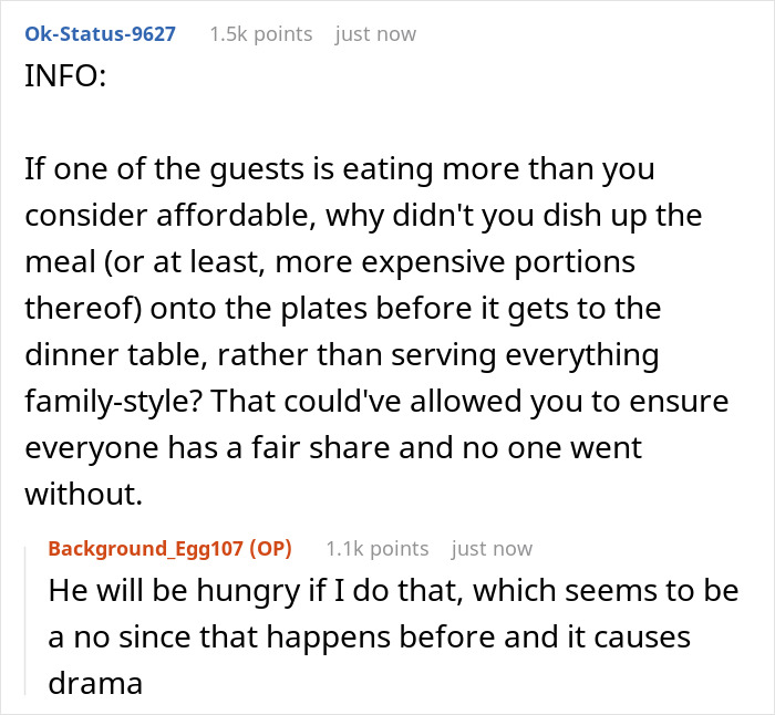 “Am I The [Jerk] For Not Inviting My Friend’s Husband To Dinner Because He Eats Too Much”