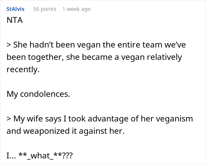 Vegan Woman Pushes Her Husband Out Of The Family Fridge, Is Enraged When He Gets His Own Vegan Woman Pushes Her Husband Out Of The Family Fridge, Is Enraged When He Gets His Own