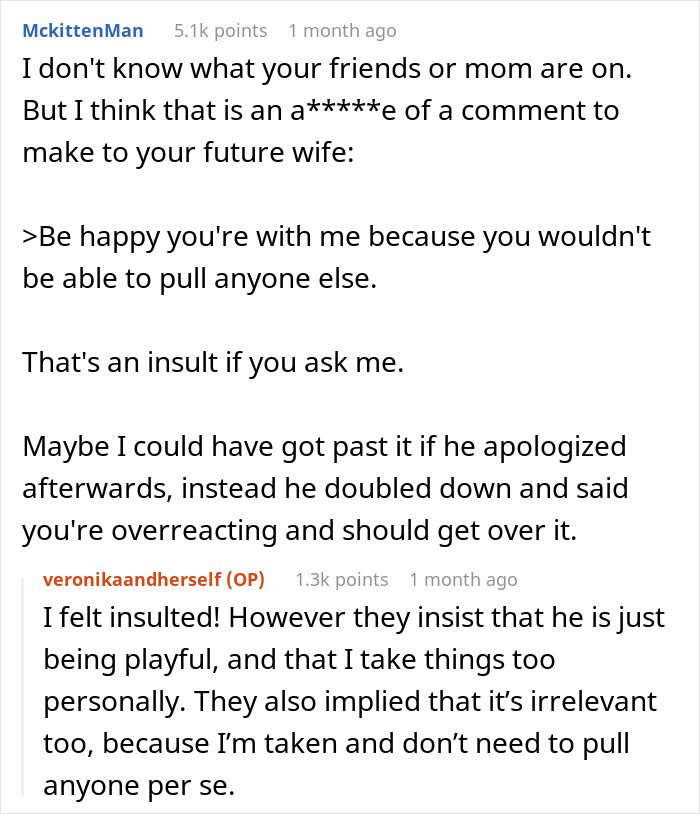 Man Says His Wife-To-Be Couldn’t Pull Anyone Else, She Holds A Grudge Man Says His Wife-To-Be Couldn’t Pull Anyone Else, She Holds A Grudge
