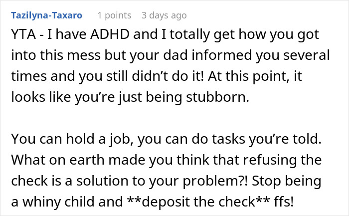 “His Anger Was Out Of Line”: Dad Wants Daughter To Deposit Christmas Check, Loses It As She Doesn’t “His Anger Was Out Of Line”: Dad Wants Daughter To Deposit Christmas Check, Loses It As She Doesn’t