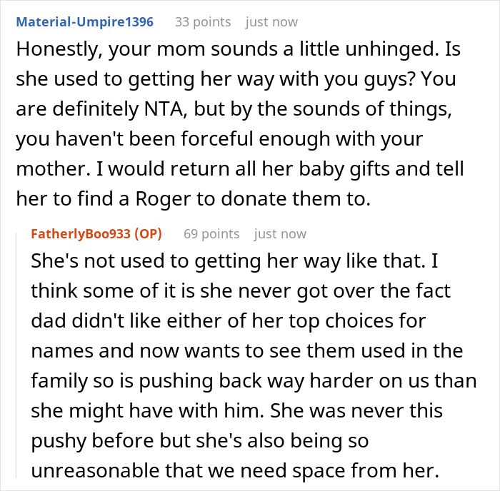 “AITA For Telling My Mom She Has Zero Rights To Name My Wife’s And My Child” “AITA For Telling My Mom She Has Zero Rights To Name My Wife’s And My Child”