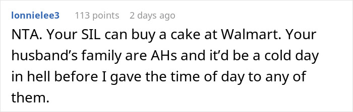 In-Laws Betray Woman’s Trust By Sharing Her Secret, She Refuses To Bake A Cake For Niece In Return In-Laws Betray Woman’s Trust By Sharing Her Secret, She Refuses To Bake A Cake For Niece In Return