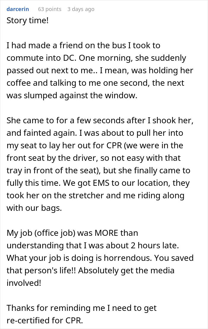 “I Was Fired On The Spot”: Person’s Heroic Move On The Way To Work Cost Them A Job “I Was Fired On The Spot”: Person’s Heroic Move On The Way To Work Cost Them A Job