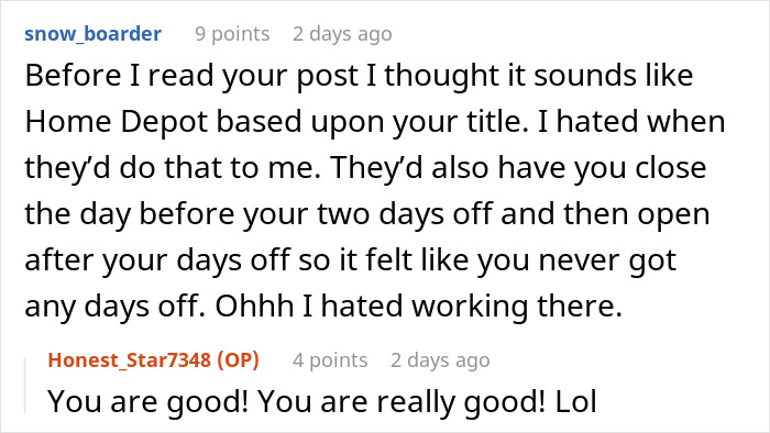 "Close At 11 PM, Open At 5 AM": Management Refuses To Let Employee Switch Schedules, Regrets It "Close At 11 PM, Open At 5 AM": Management Refuses To Let Employee Switch Schedules, Regrets It