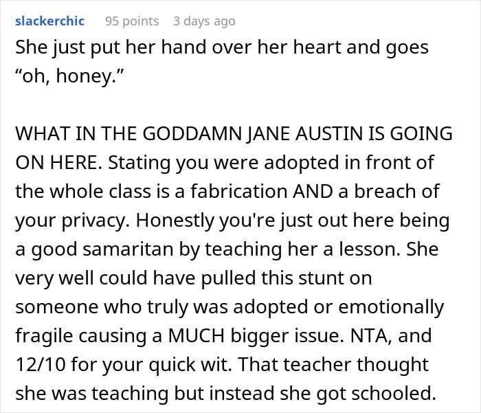 “What Do You Mean I’m Adopted?”: Student Embarrasses Teacher For Making Assumptions “What Do You Mean I’m Adopted?”: Student Embarrasses Teacher For Making Assumptions
