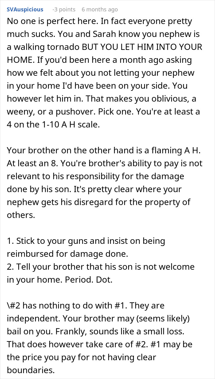Dad Is Furious His Sister Is Asking Him For $4k In Damages After Nephew Wreaks Havoc Dad Is Furious His Sister Is Asking Him For $4k In Damages After Nephew Wreaks Havoc