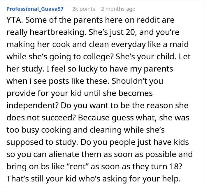 "Am I The Jerk For Expecting My Daughter To Stick To Our Chores-For-Rent Deal?" "Am I The Jerk For Expecting My Daughter To Stick To Our Chores-For-Rent Deal?"