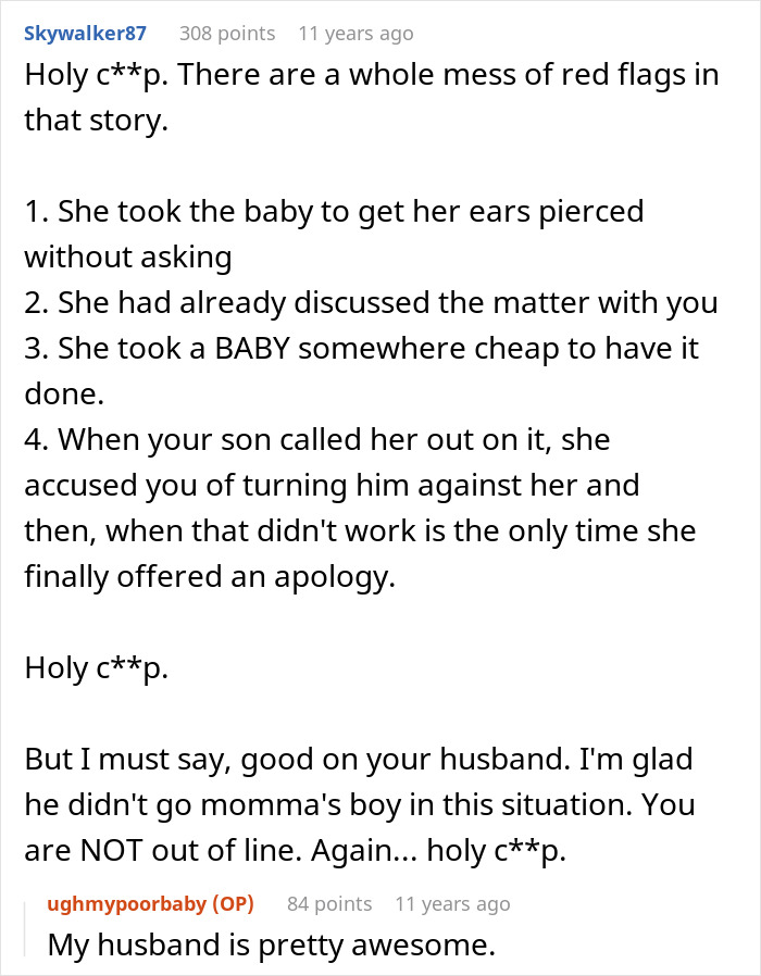Woman Refuses To Let MIL Babysit Anymore After She Pierced Newborn’s Ears Without Approval
