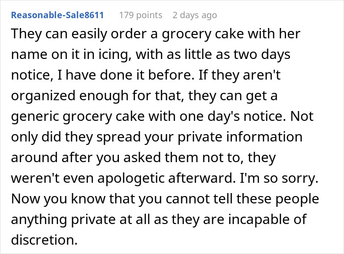 In-Laws Betray Woman’s Trust By Sharing Her Secret, She Refuses To Bake A Cake For Niece In Return In-Laws Betray Woman’s Trust By Sharing Her Secret, She Refuses To Bake A Cake For Niece In Return