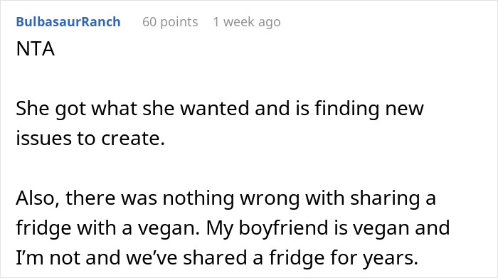 Vegan Woman Pushes Her Husband Out Of The Family Fridge, Is Enraged When He Gets His Own