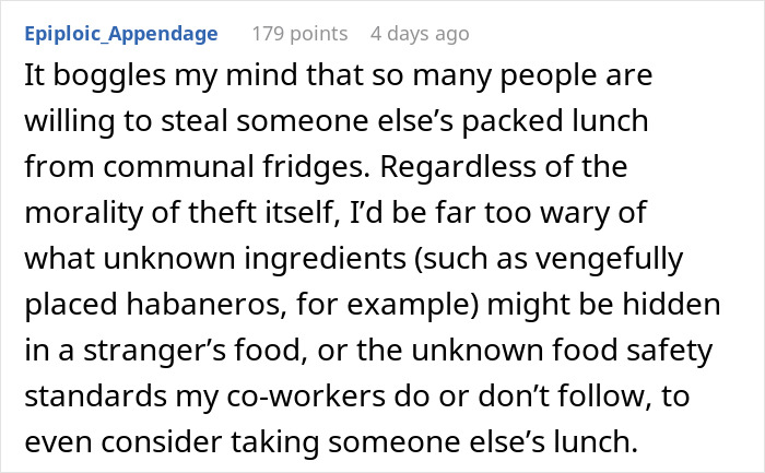 Person Exposes Office Food Thief With A Planted Lunch Burrito: “He Immediately Threw Up” Person Exposes Office Food Thief With A Planted Lunch Burrito: “He Immediately Threw Up”