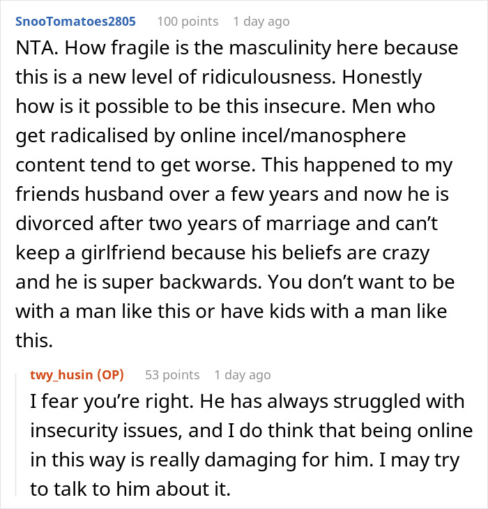 “Stop Being An Incel”: Wife Done With Husband Putting Alpha-Male Influencer’s Needs First