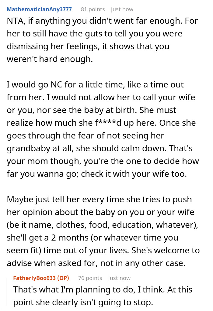 “AITA For Telling My Mom She Has Zero Rights To Name My Wife’s And My Child” “AITA For Telling My Mom She Has Zero Rights To Name My Wife’s And My Child”