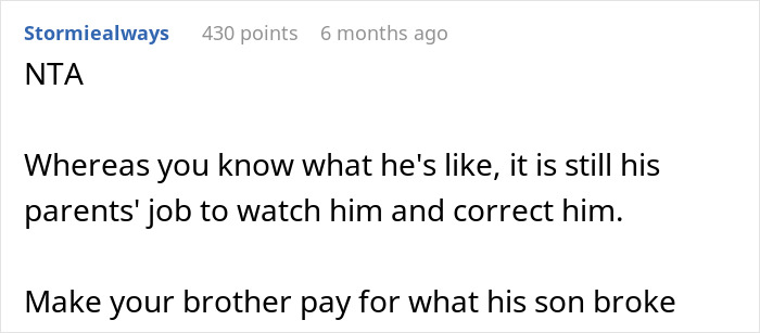 Dad Is Furious His Sister Is Asking Him For $4k In Damages After Nephew Wreaks Havoc Dad Is Furious His Sister Is Asking Him For $4k In Damages After Nephew Wreaks Havoc