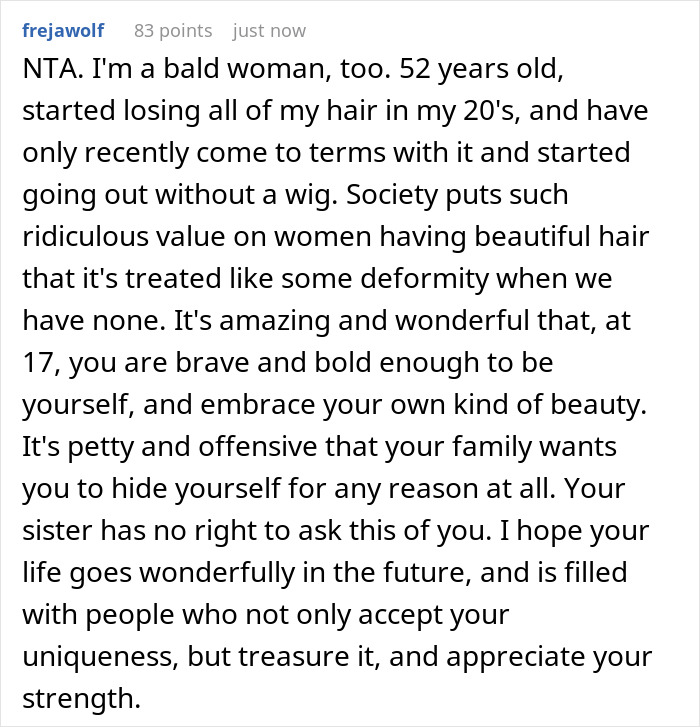 Teen Is Shocked At Sister’s Audacity For Asking Her To Wear A Wig At Her Wedding Teen Is Shocked At Sister’s Audacity For Asking Her To Wear A Wig At Her Wedding