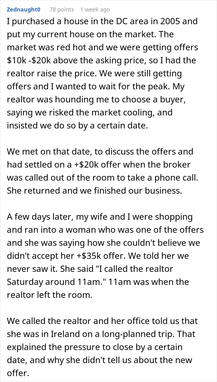 Woman Has Enough Of Annoying Realtor And Just Buys Another House, Sending Him Into Panic Woman Has Enough Of Annoying Realtor And Just Buys Another House, Sending Him Into Panic