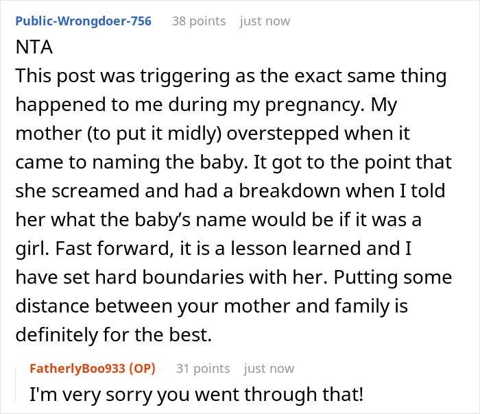 “AITA For Telling My Mom She Has Zero Rights To Name My Wife’s And My Child” “AITA For Telling My Mom She Has Zero Rights To Name My Wife’s And My Child”