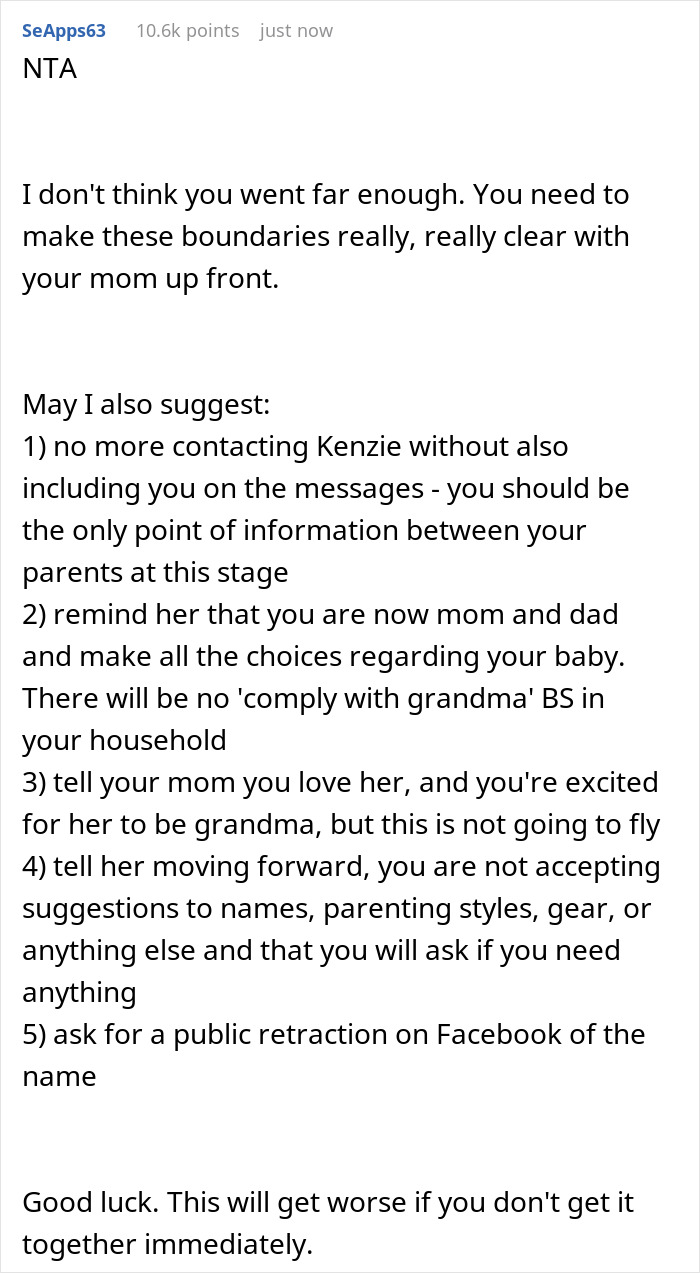“AITA For Telling My Mom She Has Zero Rights To Name My Wife’s And My Child” “AITA For Telling My Mom She Has Zero Rights To Name My Wife’s And My Child”