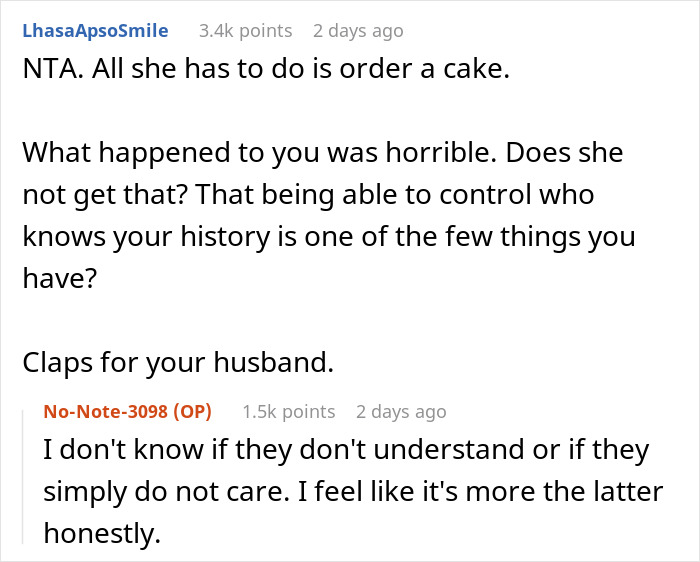 In-Laws Betray Woman’s Trust By Sharing Her Secret, She Refuses To Bake A Cake For Niece In Return