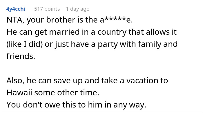 Woman Doesn’t Want Her Brother Joining Her On Honeymoon, Considers Giving Wrong Address Woman Doesn’t Want Her Brother Joining Her On Honeymoon, Considers Giving Wrong Address