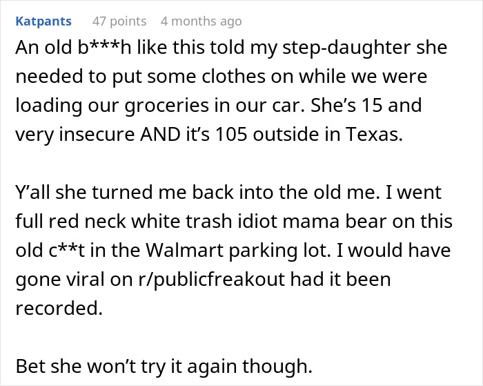 Woman Berated By Karen Over Her “Shameful” Outfit, Watches Her Audacity Change To Embarrassment Woman Berated By Karen Over Her “Shameful” Outfit, Watches Her Audacity Change To Embarrassment