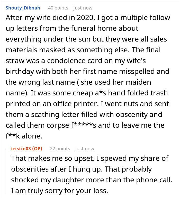 Woman Shares A Mildly Infuriating Story About A Call From Funeral Home Where She Buried Her Husband Woman Shares A Mildly Infuriating Story About A Call From Funeral Home Where She Buried Her Husband