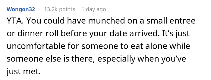 Guy Doesn't Understand Why Date Got Upset He Ate Without Her, The Internet Doesn’t Hold Back