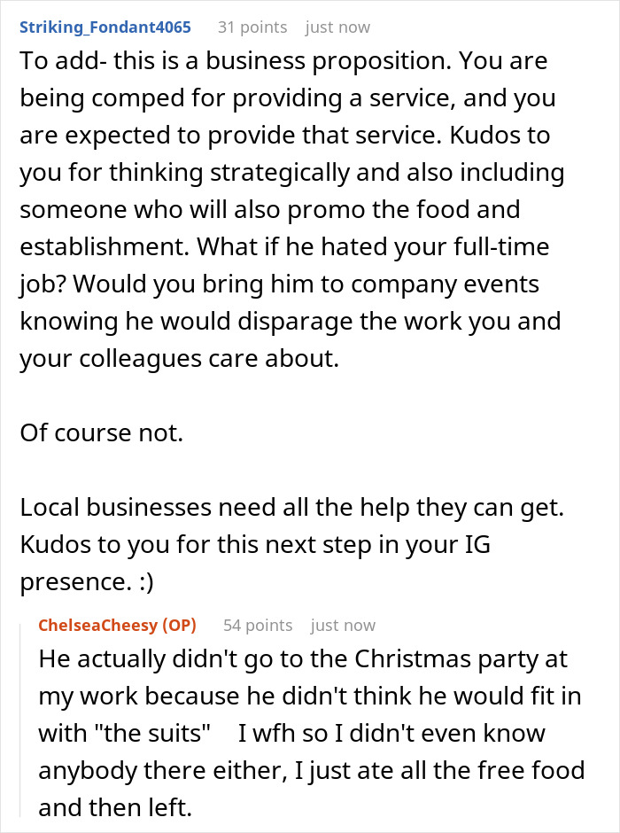 Man Requests A Free Meal, Which His GF Accepted Due To Her Hobby He Continually Made Fun Of Man Requests A Free Meal, Which His GF Accepted Due To Her Hobby He Continually Made Fun Of