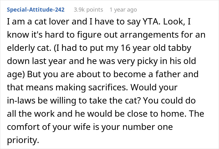 Man Disappoints Wife By Suggesting She Move Out To Avoid Moving His Senior Cat She’s Allergic To Man Disappoints Wife By Suggesting She Move Out To Avoid Moving His Senior Cat She’s Allergic To