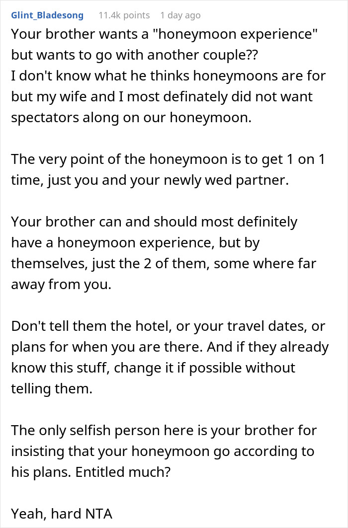 Woman Doesn’t Want Her Brother Joining Her On Honeymoon, Considers Giving Wrong Address