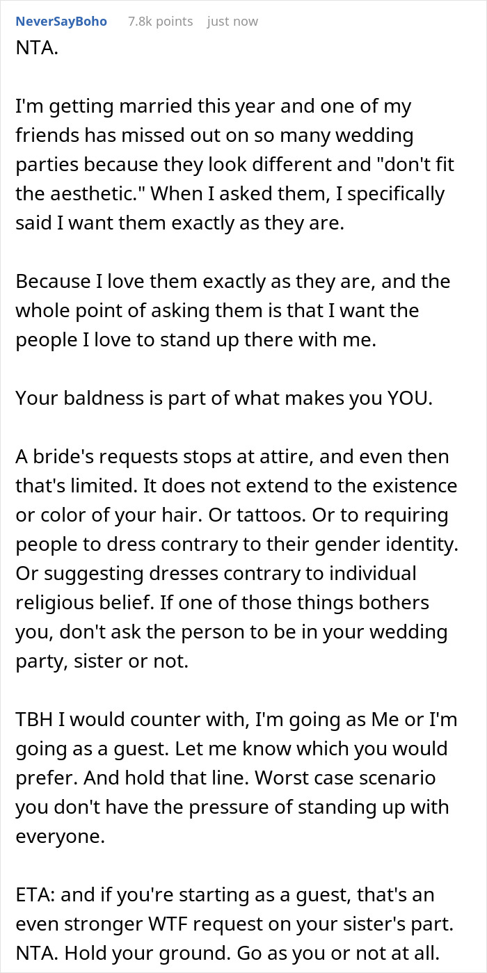 Teen Is Shocked At Sister’s Audacity For Asking Her To Wear A Wig At Her Wedding Teen Is Shocked At Sister’s Audacity For Asking Her To Wear A Wig At Her Wedding