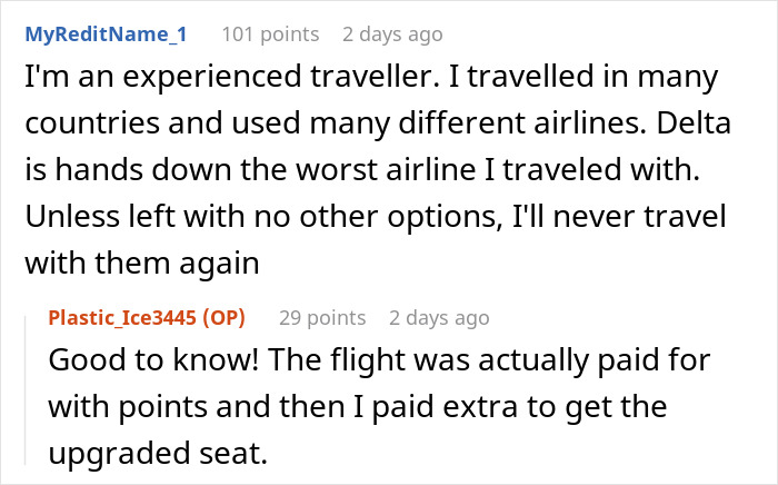 Traveler Books The Comfort Seat She Wants, Gets Surprised By A Last-Minute Bump Down To Economy Traveler Books The Comfort Seat She Wants, Gets Surprised By A Last-Minute Bump Down To Economy