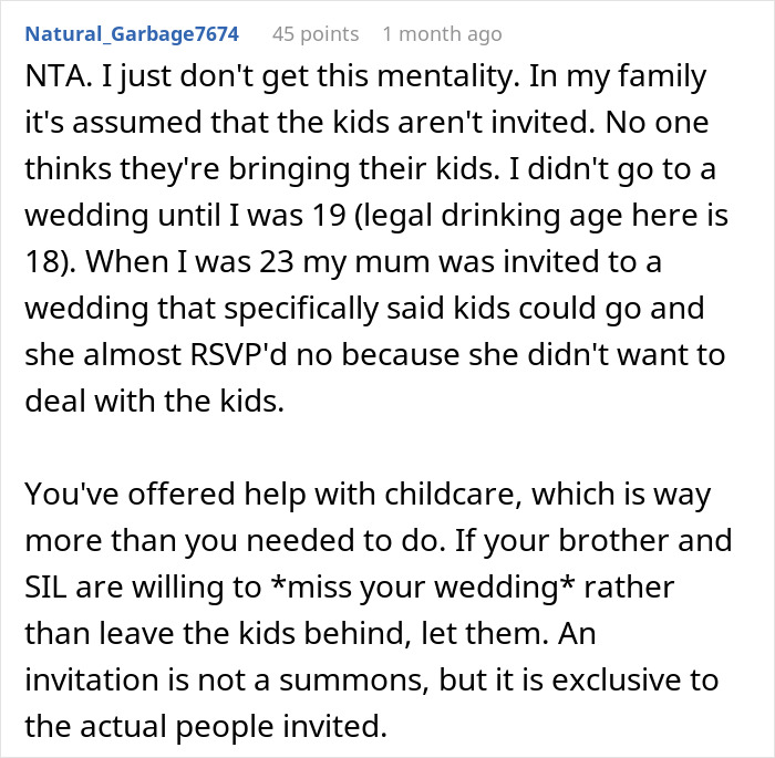 Bride Refuses To Make An Exception For SIL’s 4 Kids At Her Child-Free Wedding, Drama Ensues Bride Refuses To Make An Exception For SIL’s 4 Kids At Her Child-Free Wedding, Drama Ensues