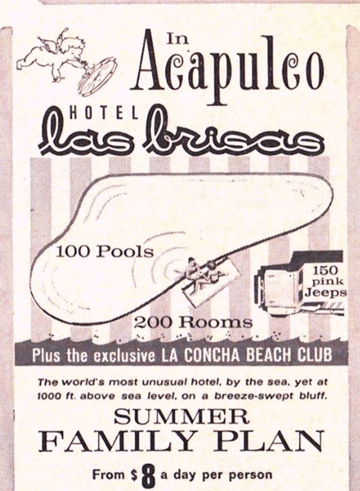 Vintage Travel Ad - Hotel Las Brisas, Acapulco, Mexico - 1965