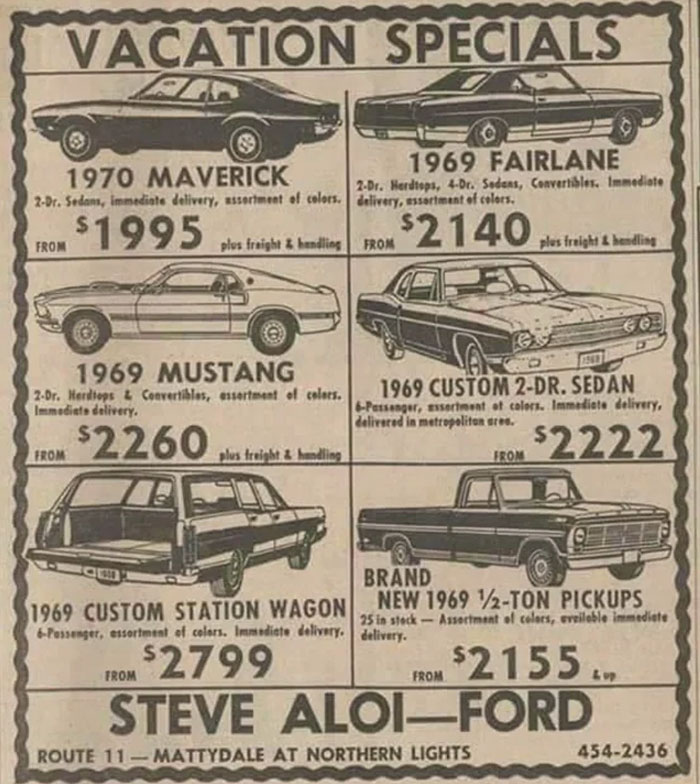 "Vacation Specials" - Steve Aloi Ford Ad [c.1970]
