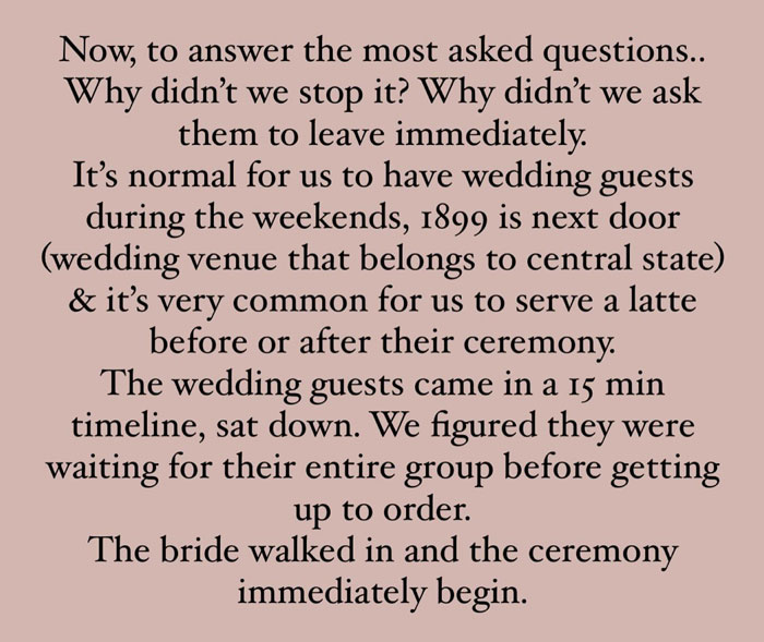 Couple Spark Outrage After Taking Over Cafe For Wedding Without Permission, Owners Clap Back Couple Spark Outrage After Taking Over Cafe For Wedding Without Permission, Owners Clap Back