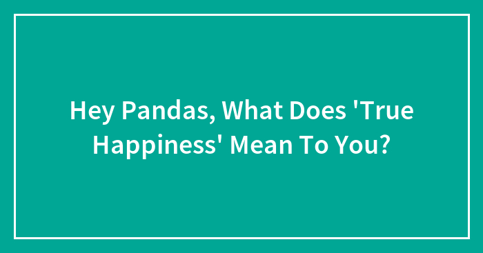Hey Pandas, What Does ‘True Happiness’ Mean To You? (Closed)