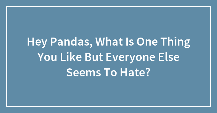 Hey Pandas, What Is One Thing You Like But Everyone Else Seems To Hate? (Closed)